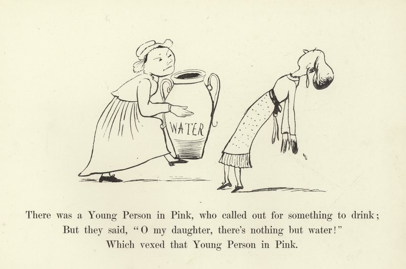 Il y avait une jeune personne en rose, qui appelait pour quelque chose à boire - Edward Lear