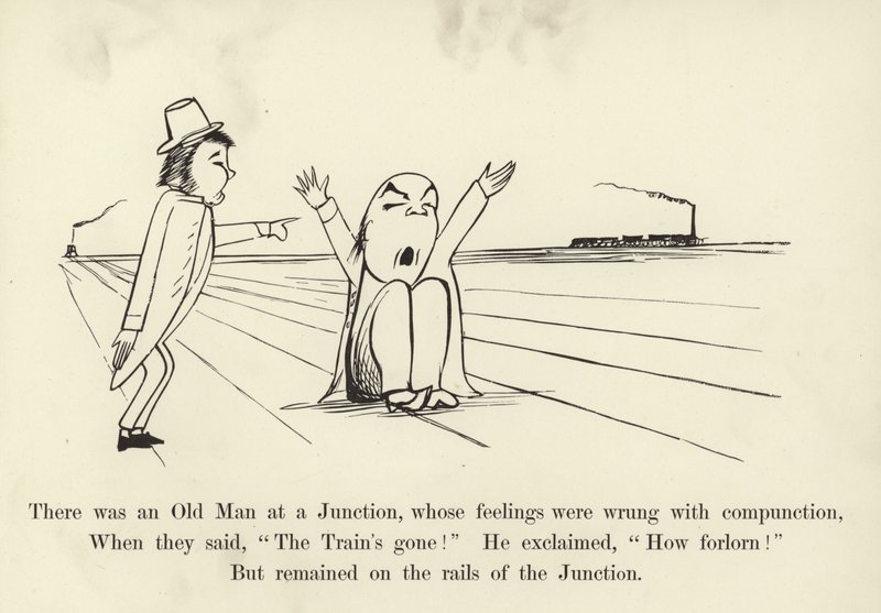 Il y avait un vieil homme à une jonction, dont les sentiments étaient erronés avec contrition - Edward Lear