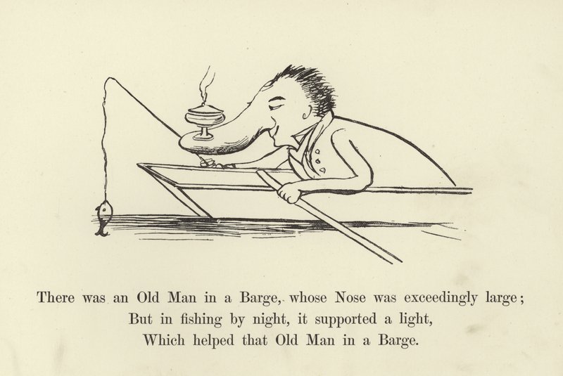Il y avait un vieil homme dans une barge, dont le nez était extrêmement grand - Edward Lear