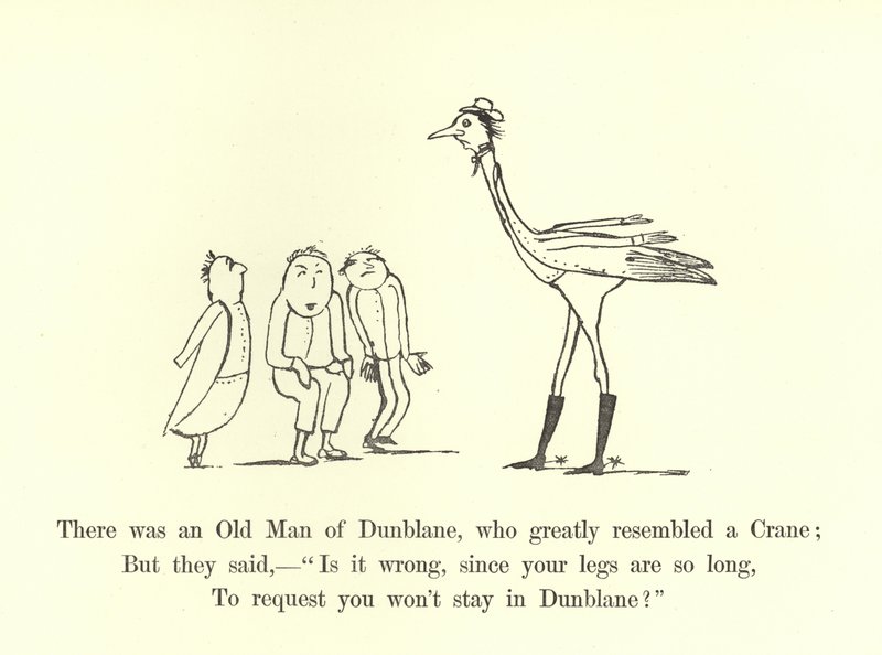 Il y avait un vieil homme de Dunblane, qui ressemblait beaucoup à une grue - Edward Lear
