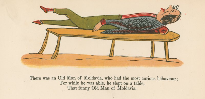 Il y avait un vieil homme de Moldavie, qui avait le comportement le plus curieux, de 