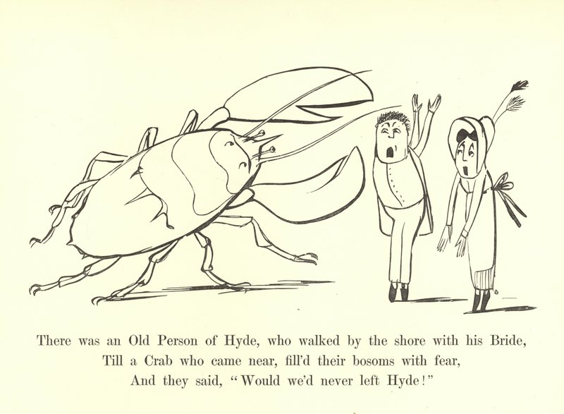 Il y avait une vieille personne de Hyde, qui marchait sur le rivage avec sa mariée - Edward Lear