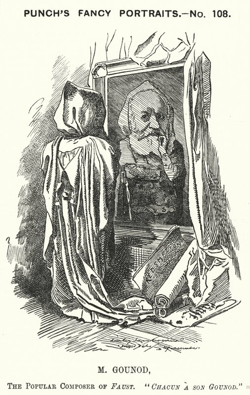 Caricature de Punch : Charles Gounod, compositeur français - Edward Linley (after) Sambourne