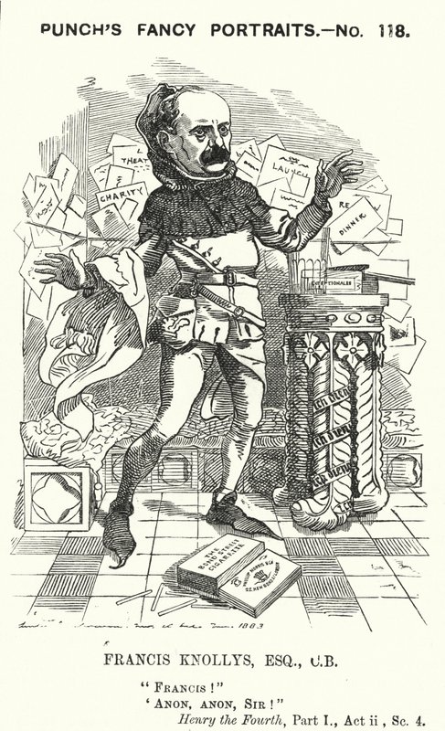 Caricature de Punch : Francis Knollys - Edward Linley (after) Sambourne
