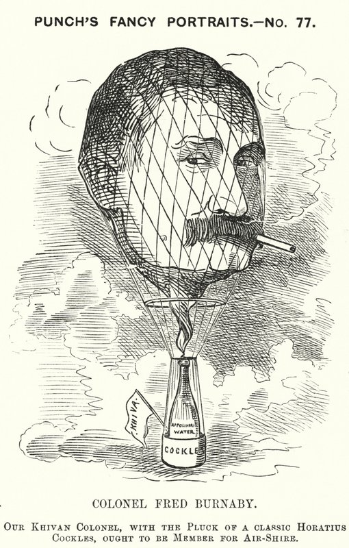 Caricature de Punch : Frederick Burnaby, officier de renseignement de l