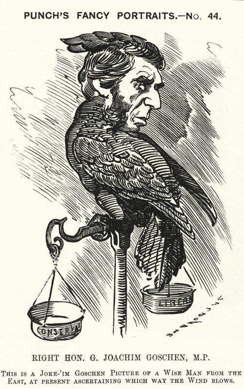 Caricature de Punch : George Goschen - Edward Linley (after) Sambourne