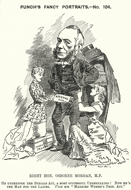 Caricature de Punch : George Osborne Morgan, avocat gallois et homme politique libéral - Edward Linley (after) Sambourne