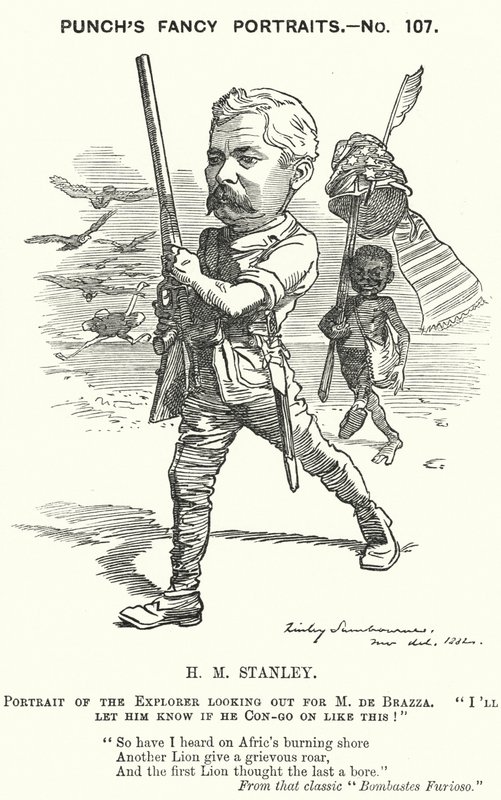 Caricature de Henry Morton Stanley, journaliste et explorateur gallois (gravure) - Edward Linley (after) Sambourne