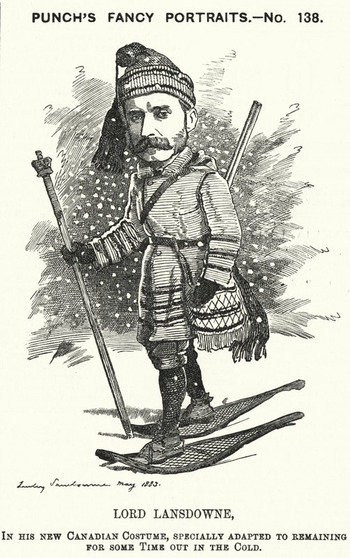 Caricature de Punch : Henry Petty-Fitzmaurice, 5e marquis de Lansdowne, homme politique britannique et gouverneur général du Canada - Edward Linley (after) Sambourne