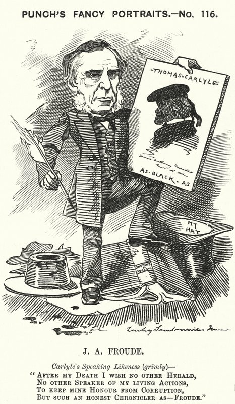 Caricature de Punch : James Anthony Froude, historien, romancier et biographe anglais - Edward Linley (after) Sambourne