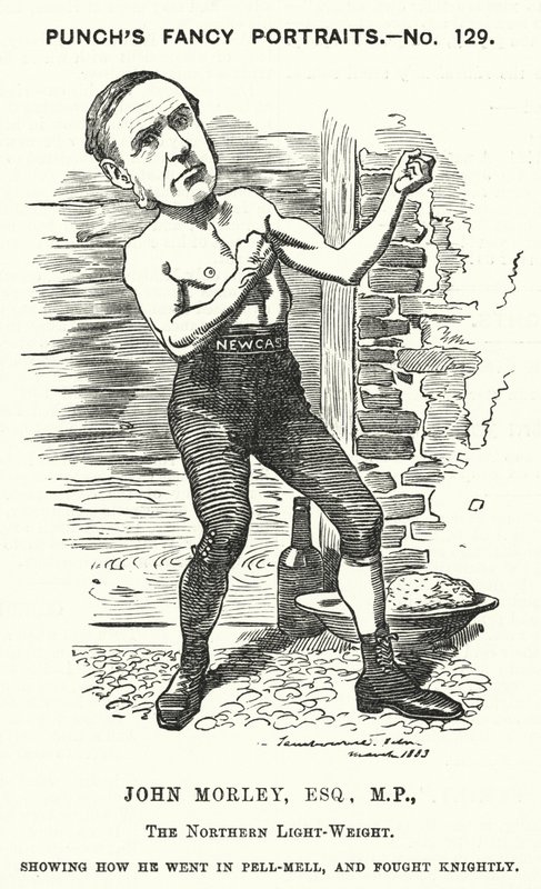 Caricature de Punch : John Morley, homme politique libéral anglais - Edward Linley (after) Sambourne