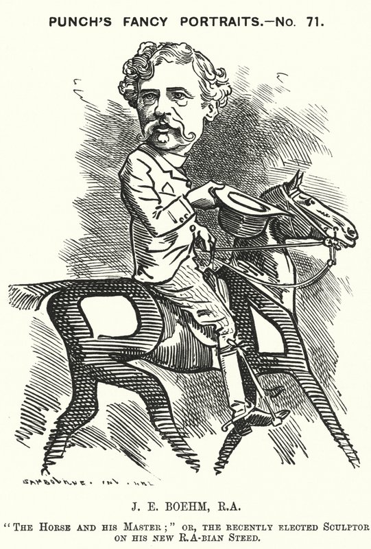 Caricature de Joseph Edgar Boehm, sculpteur anglais (gravure) - Edward Linley (after) Sambourne