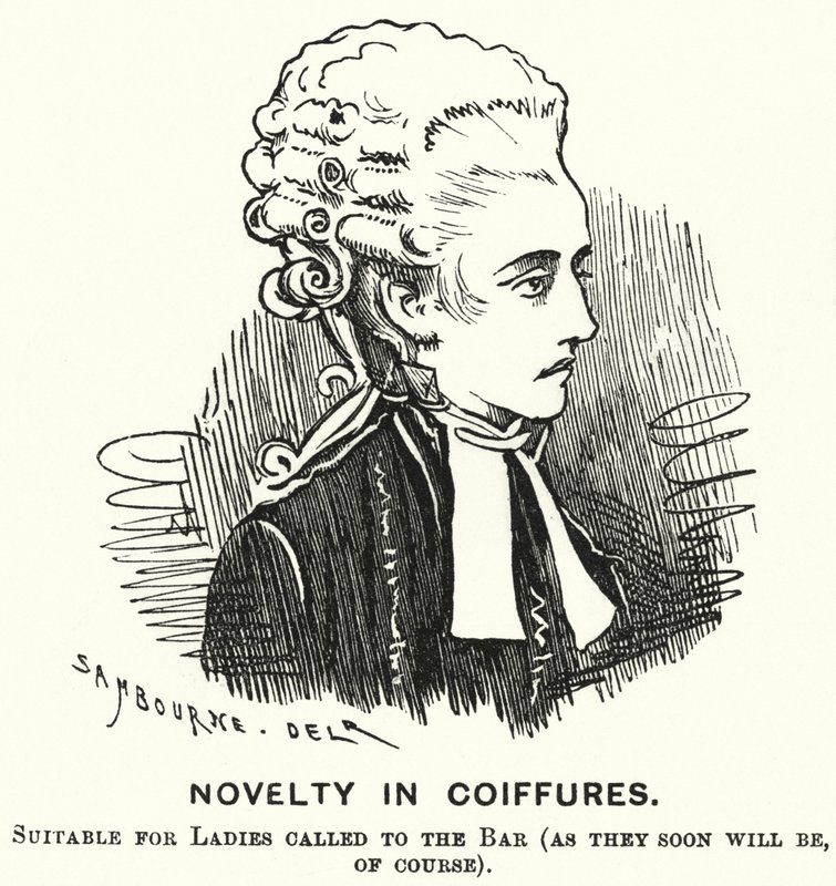 Caricature de Punch : Nouveauté en coiffures - Edward Linley (after) Sambourne