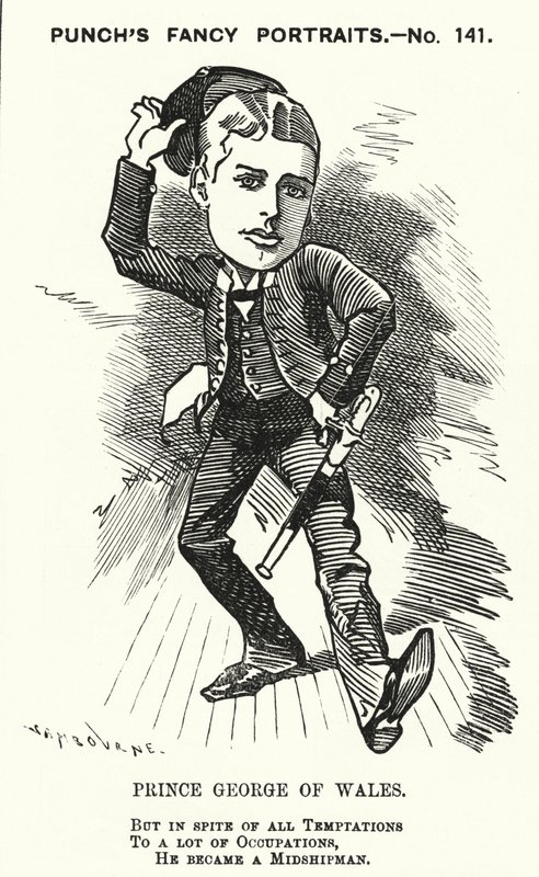 Caricature de Punch : Prince George de Galles, le futur roi George V, en tant qu
