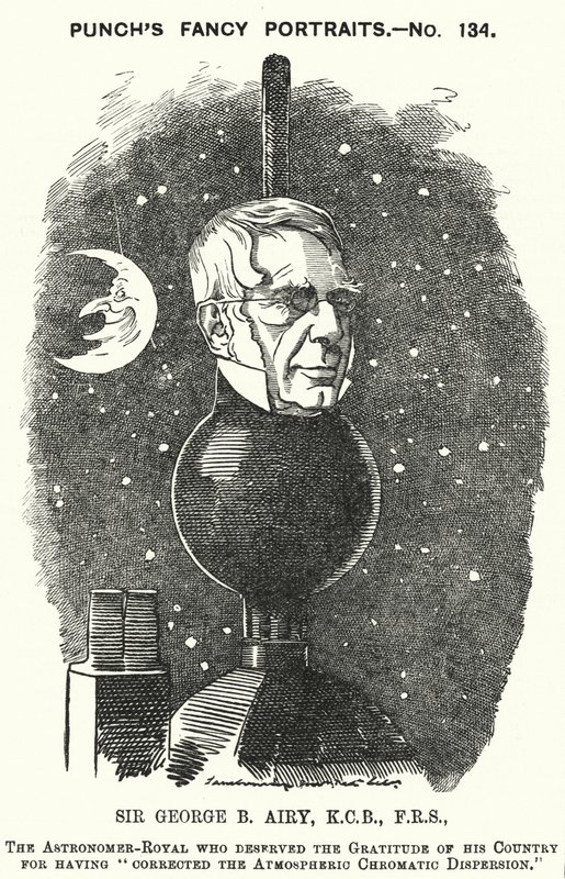 Caricature de Punch : Sir George Biddell Airy, astronome royal anglais - Edward Linley (after) Sambourne