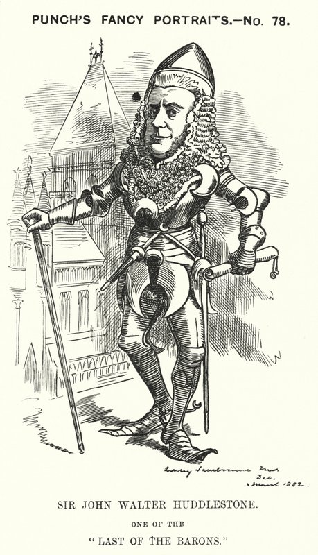 Caricature de Punch : Sir John Walter Huddleston, avocat et juge anglais (gravure) - Edward Linley (after) Sambourne