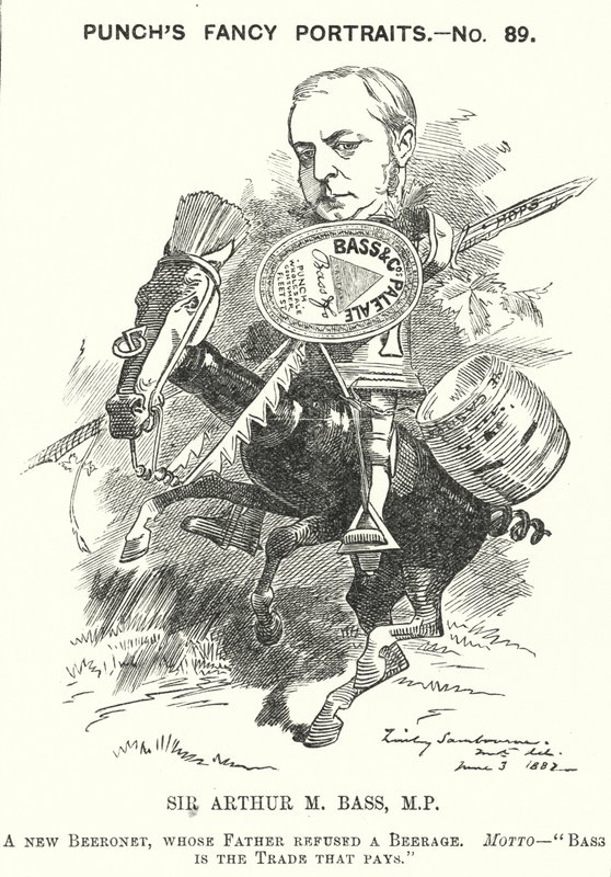 Caricature de Punch : Sir Michael Arthur Bass - Edward Linley (after) Sambourne