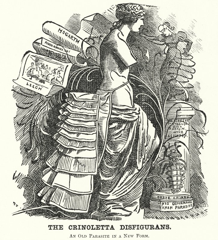 Caricature de La Crinoletta Disfigurans (gravure) - Edward Linley (after) Sambourne