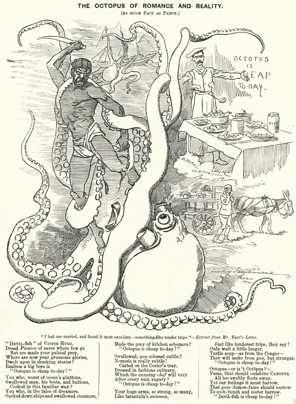 Caricature de Punch : Le Poulpe de la romance et de la réalité - Edward Linley (after) Sambourne