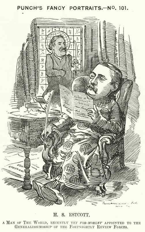 Caricature de Thomas Hay Sweet Estcott, journaliste et éditeur anglais (gravure) - Edward Linley (after) Sambourne
