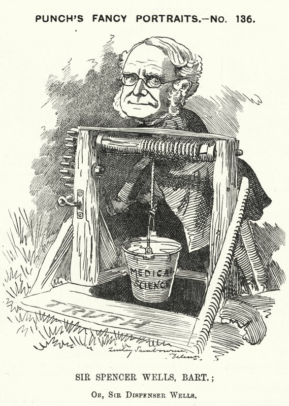 Caricature de Punch : Thomas Spencer Wells - Edward Linley (after) Sambourne