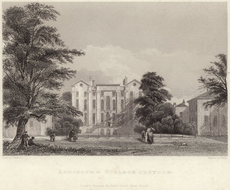 Addiscombe College à Croydon (gravure) - Edward Pritchett