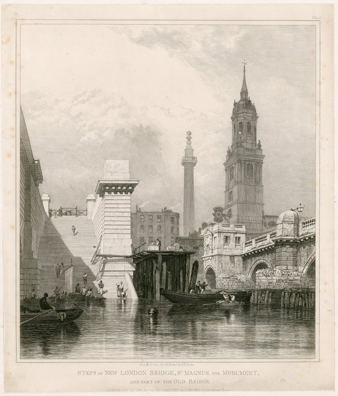 Marches du nouveau pont de Londres, St Magnus, le Monument et une partie de l