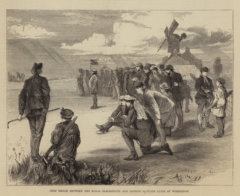 Match de golf entre les clubs Royal Blackheath et London Scottish à Wimbledon - Edwin Buckman