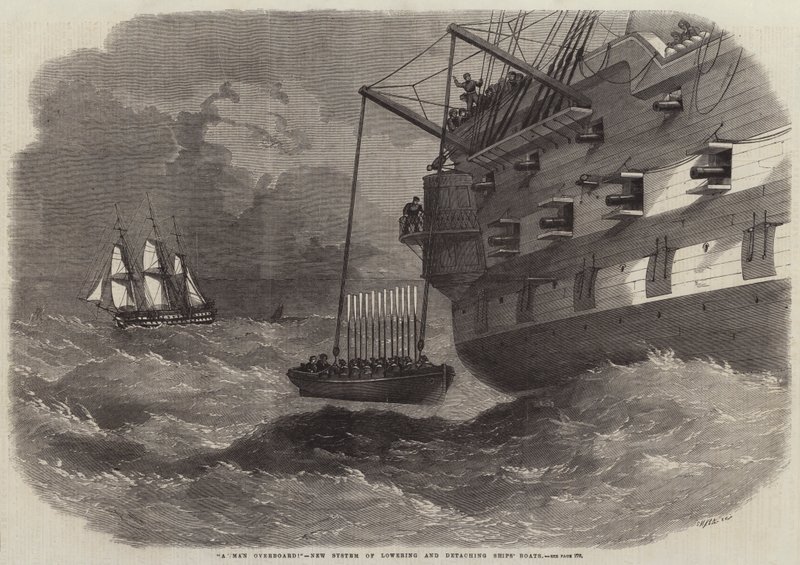 Un homme à la mer!, Nouveau système de descente et de détachement des bateaux de navires - Edwin Weedon