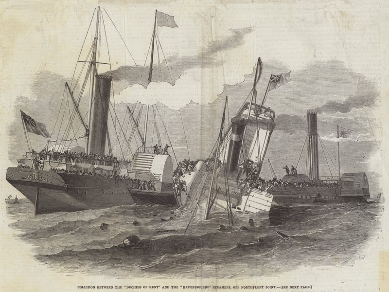 Collision entre les steamers Duchess of Kent et Ravensbourne, au large de Northfleet Point - Edwin Weedon