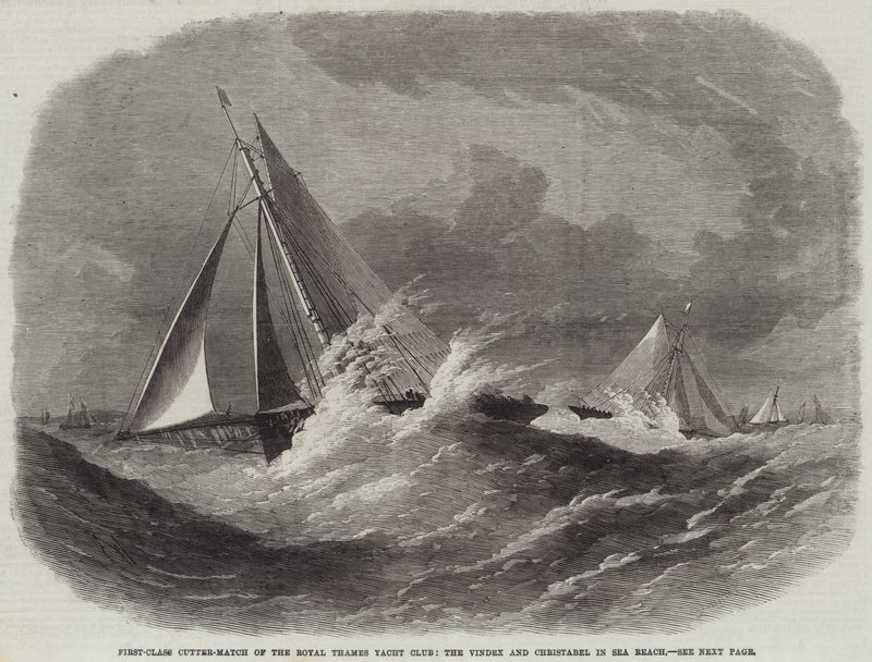 Course de coupe de première classe du Royal Thames Yacht Club, le Vindex et le Christabel à Sea Reach - Edwin Weedon