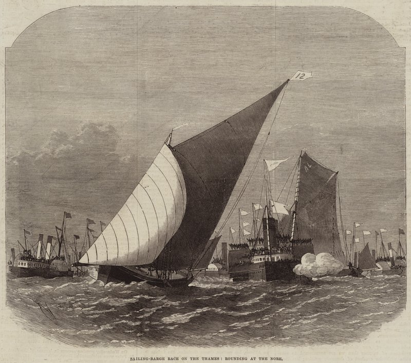 Course de péniches à voile sur la Tamise, virage au Nore - Edwin Weedon
