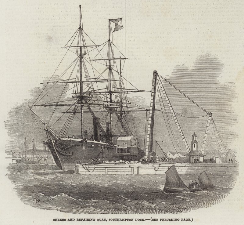Cisailles et quai de réparation, Southampton Dock - Edwin Weedon