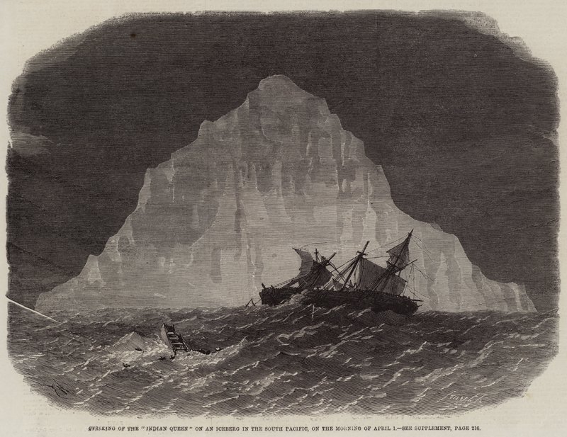 Le naufrage de la Reine Indienne sur un iceberg dans le Pacifique Sud, le matin du 1er avril - Edwin Weedon