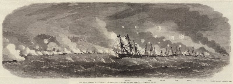 Le bombardement de Kagosima, Japon 1863 - Edwin Weedon