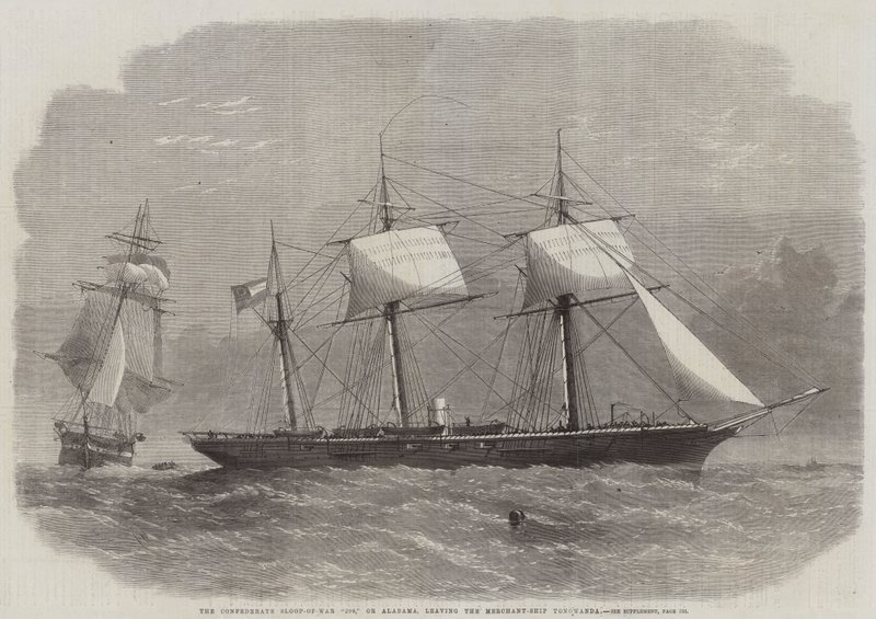 Le Sloop de Guerre Confédéré 290, ou Alabama, quittant le Navire Marchand Tonowanda - Edwin Weedon