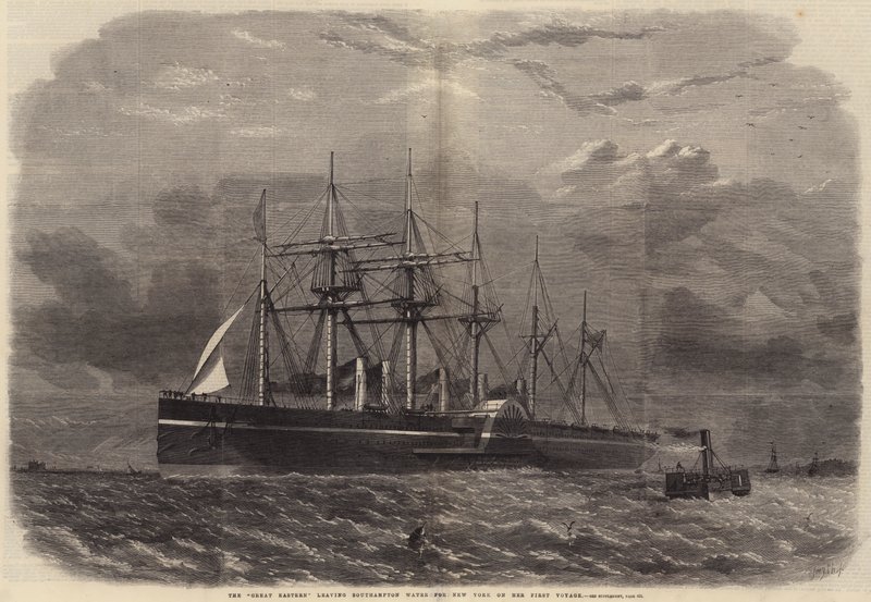 Le Great Eastern quittant Southampton Water pour New York lors de son premier voyage - Edwin Weedon