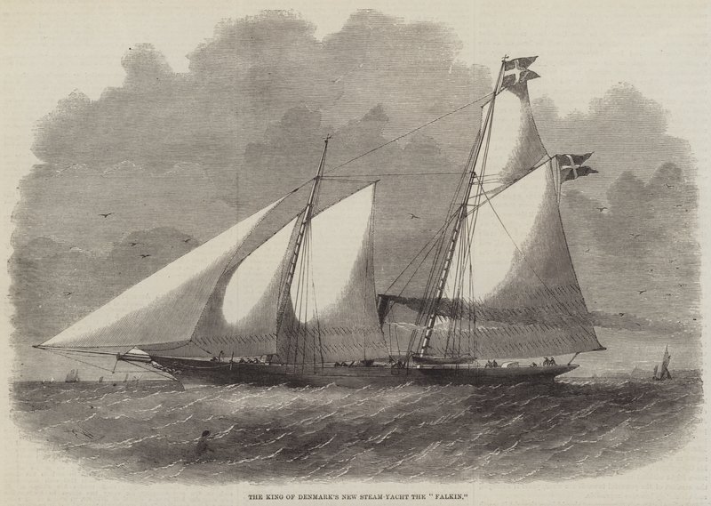 Le nouveau yacht à vapeur du roi du Danemark, le Falkin - Edwin Weedon