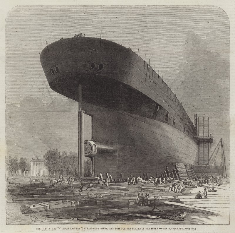 Le Léviathan (Great Eastern) Steam-Ship, poupe et boss pour les pales de l