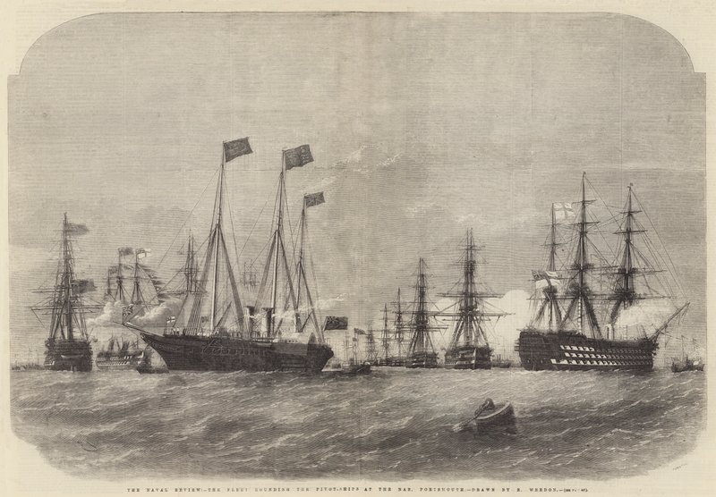 La Revue navale, la flotte tournant autour des navires pivot à Nab, Portsmouth - Edwin Weedon