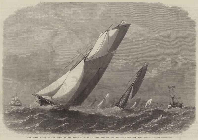 La course océanique du Royal Thames Yacht Club, les yachts entre les navires-phare de Kentish Knock et Sunk - Edwin Weedon