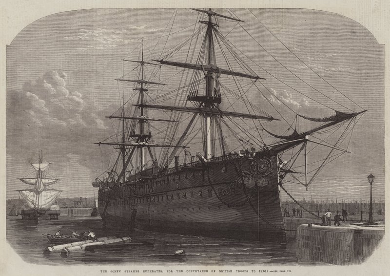 Le vapeur à vis Euphrates, pour le transport des troupes britanniques en Inde - Edwin Weedon