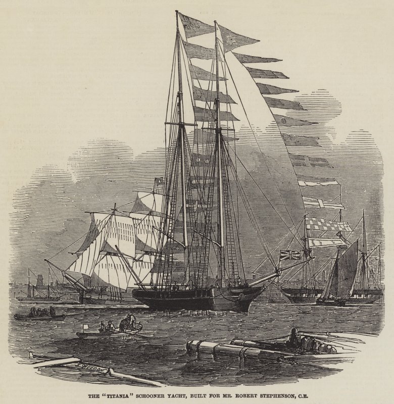 Le yacht goélette Titania, construit pour M. Robert Stephenson - Edwin Weedon