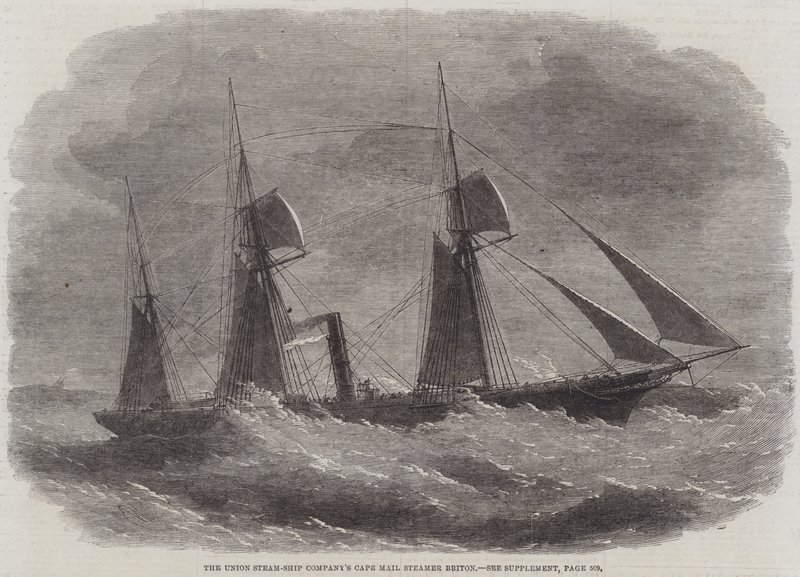 Le paquebot de la Cape Mail de la Union Steam-Ship Company, Briton - Edwin Weedon