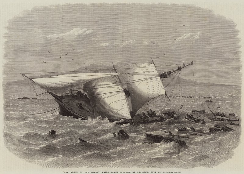 Le naufrage du paquebot Bombay Carnatic à Shadwan, golfe de Suez - Edwin Weedon
