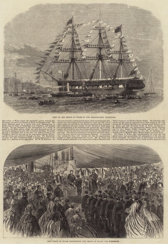 Visite du prince et de la princesse de Galles au navire-école Worcester - Edwin Weedon