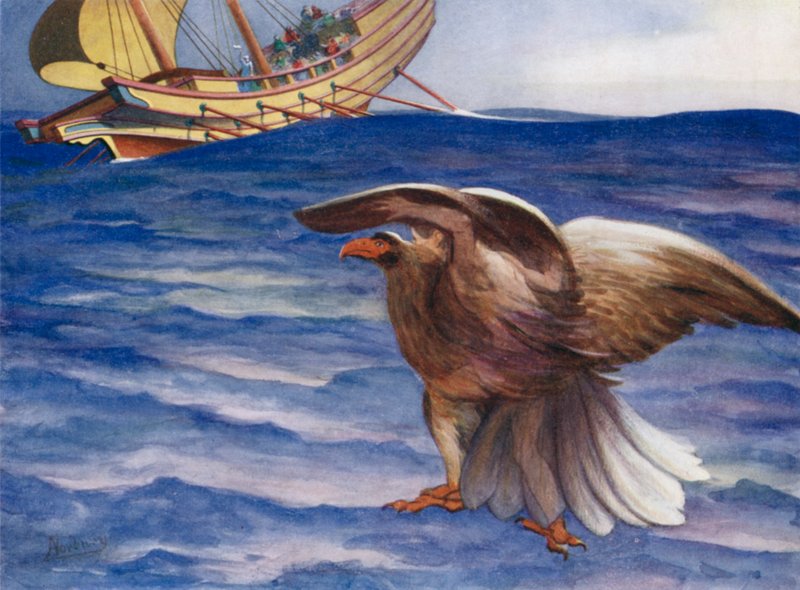 Il cria aigle ! et devint un aigle, et vola dans le navire - Edwin Arthur Norbury