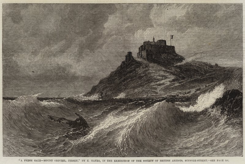 Une forte brise, Mont Orgueil, Jersey - Edwin Hayes