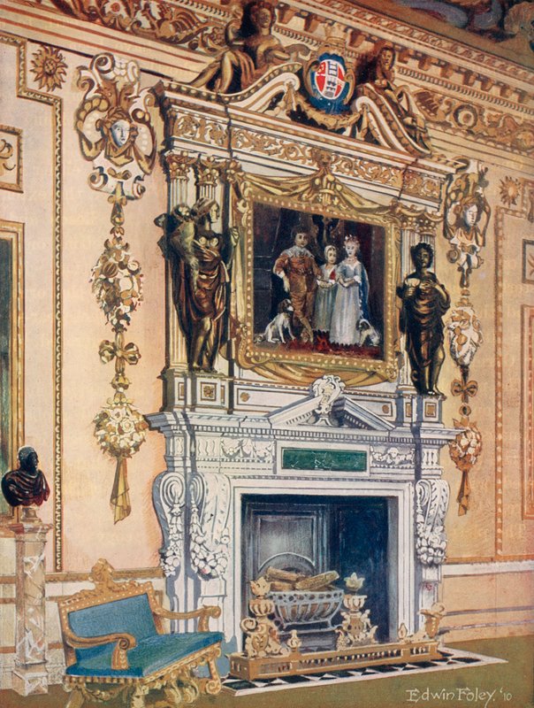 Cheminée dans la Double Cube Room, Wilton House - Edwin John Foley
