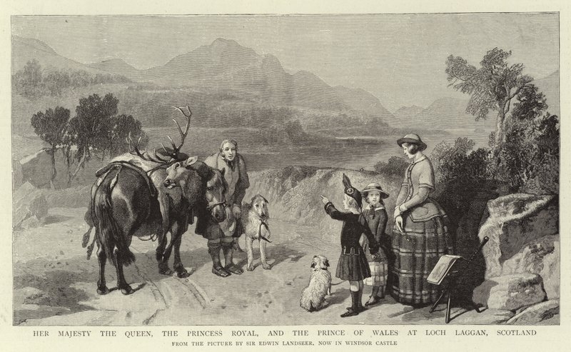 Sa Majesté la Reine, la Princesse Royale et le Prince de Galles à Loch Laggan, Écosse - Edwin Landseer